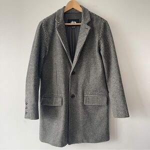 Stussy Coat Wool Houndstooth Chesterfield Gore-Tex WINDSTOPPER® Wool Topcoat Med